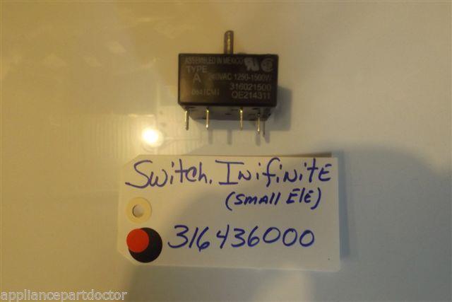 FRIDIGDARE STOVE 316436000 Switch,infinite USED PART FRIDIGDARE STOVE 316436000 Switch,infinite USED PART
